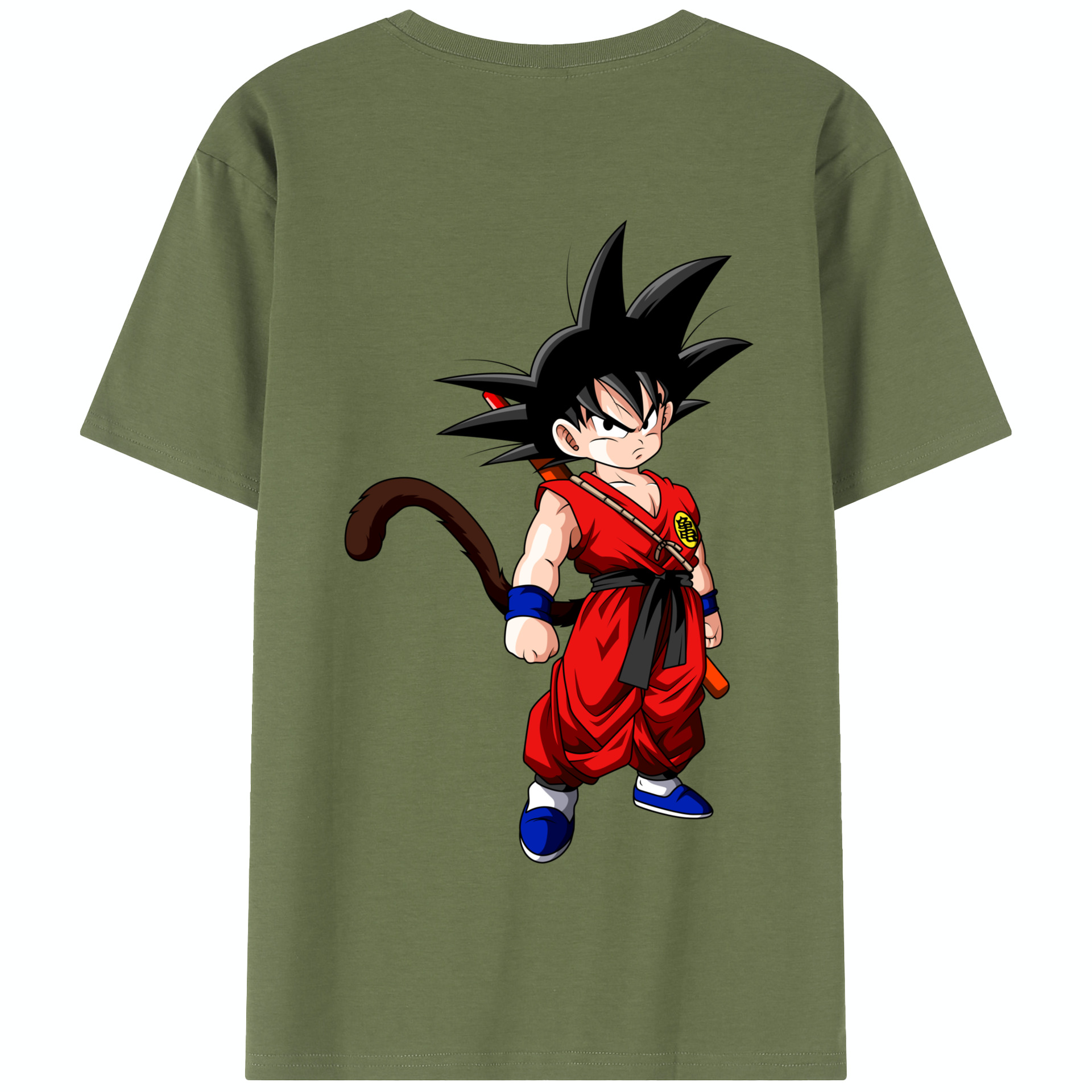 （画像用） ドラゴンボール 孫悟空（そん ごくう）Son Goku カカロット DRAGON BALL Kakarotto 綿100％半袖Tシャツ（背面プリント）
